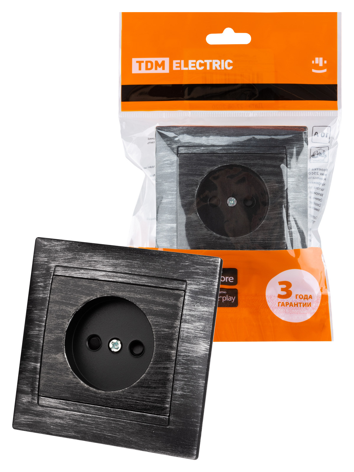 Изображение товара Розетка встраиваемая Tdm electric Лама SQ1815-0651 со шторками цвет старинное серебро