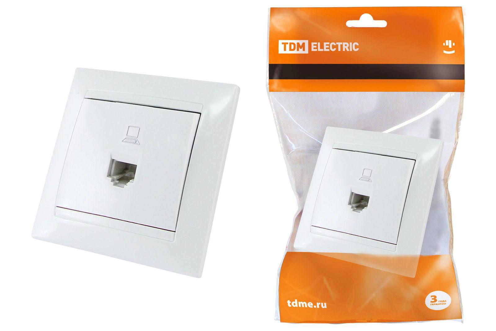 Изображение товара Розетка TDM ELECTRIC Лама SQ1815-0016 RJ11 белая