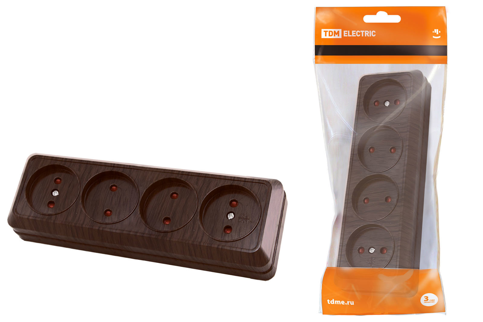 Изображение товара Розетка четверная накладная Ладога SQ1801-0329 цвет бук