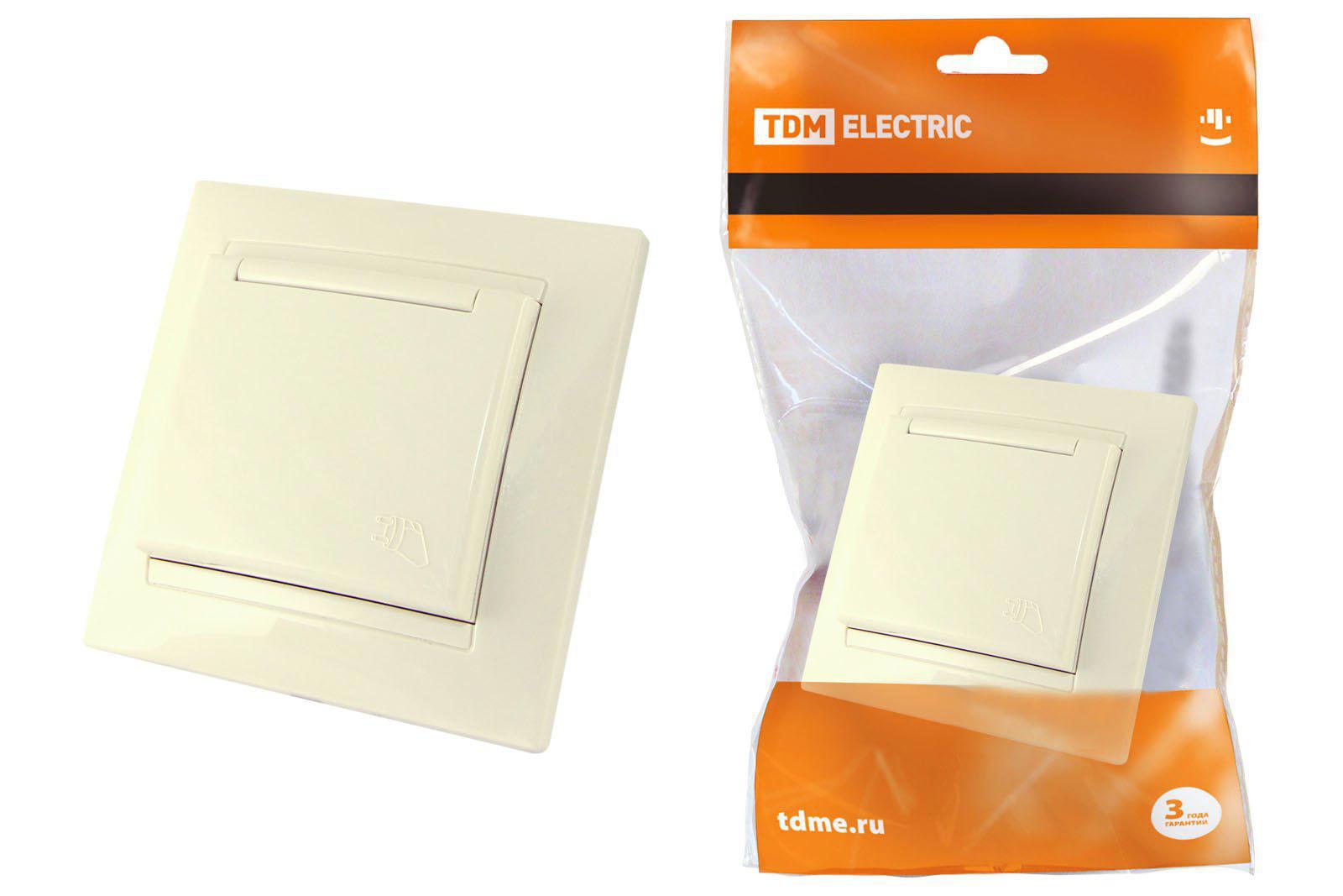 Изображение товара Розетка встраиваемая Tdm electric Лама SQ1815-0114 с заземлением цвет слоновая кость