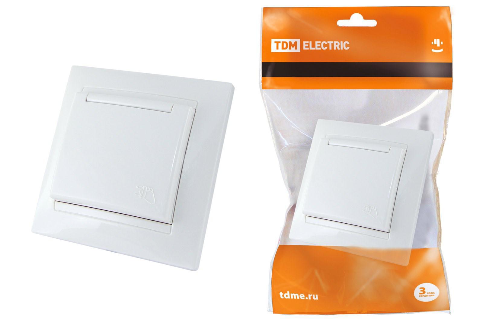 Изображение товара Розетка встраиваемая Tdm electric Лама SQ1815 0014 с заземлением белая
