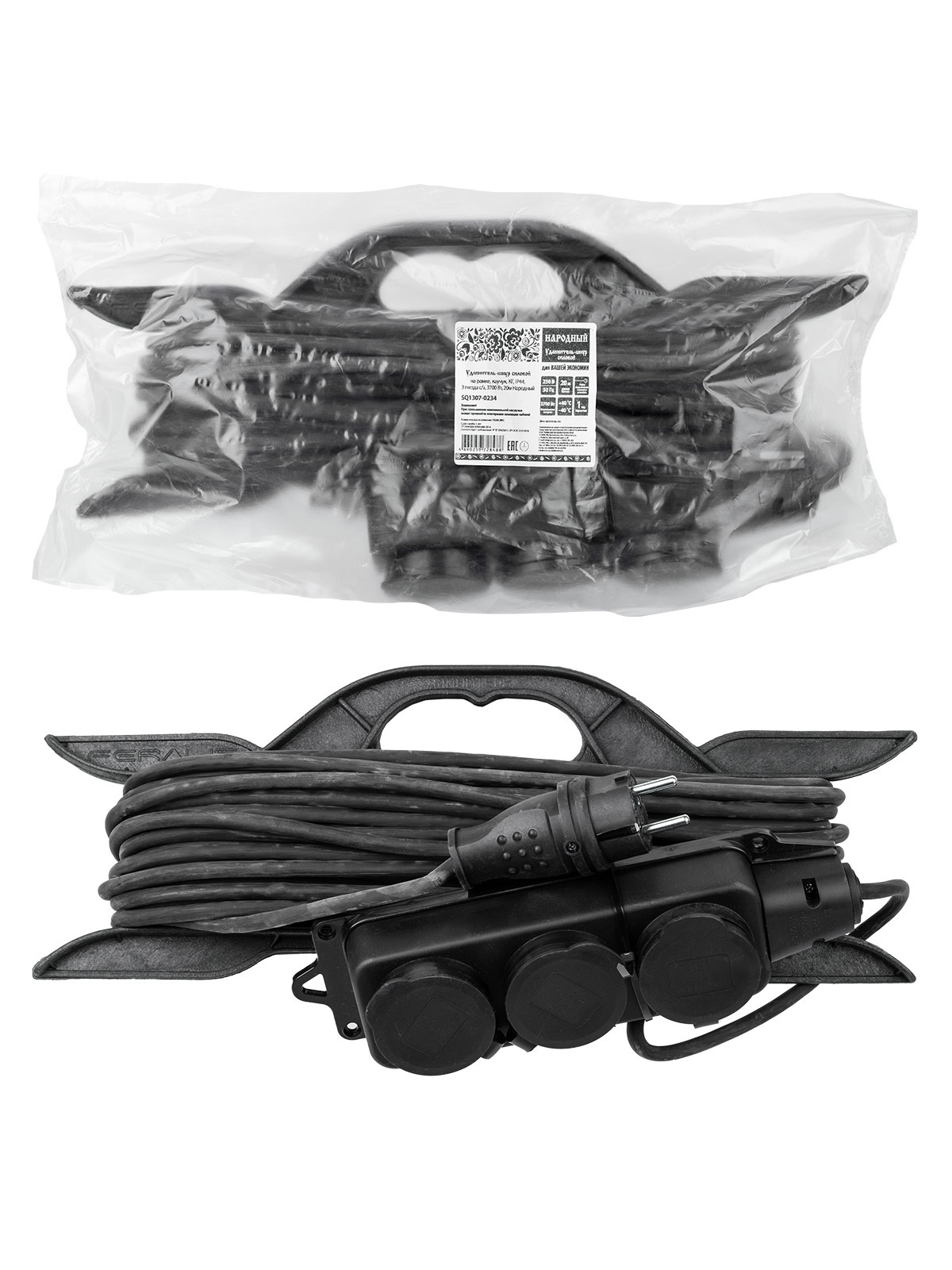 Изображение товара Удлинитель-шнур SQ1307-0234 20 м, 3 розетки, IP44, 220В