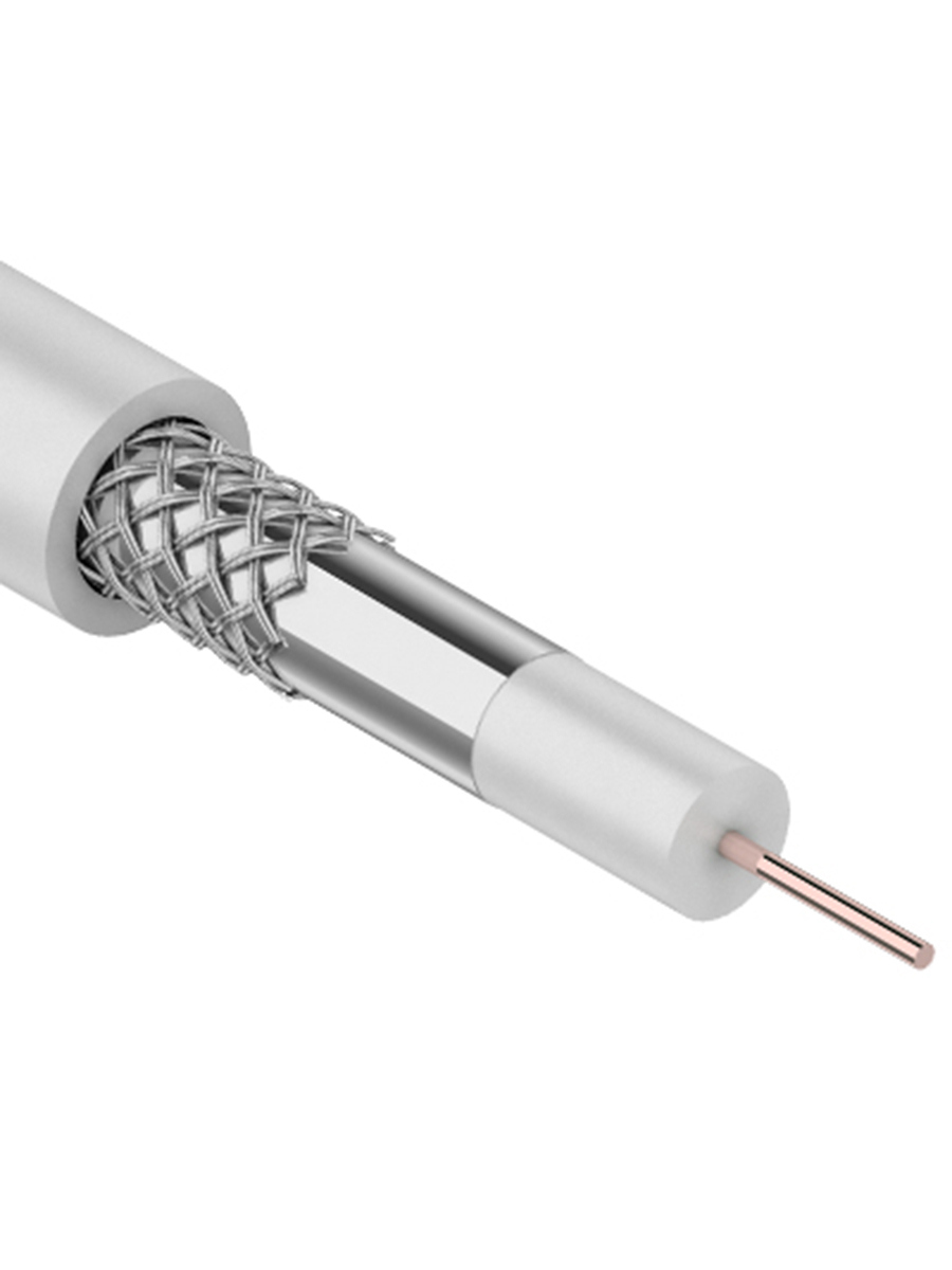 Изображение товара Кабель коаксиальный Rexant 3С-2V 75 Ом 100 м indoor цвет белый