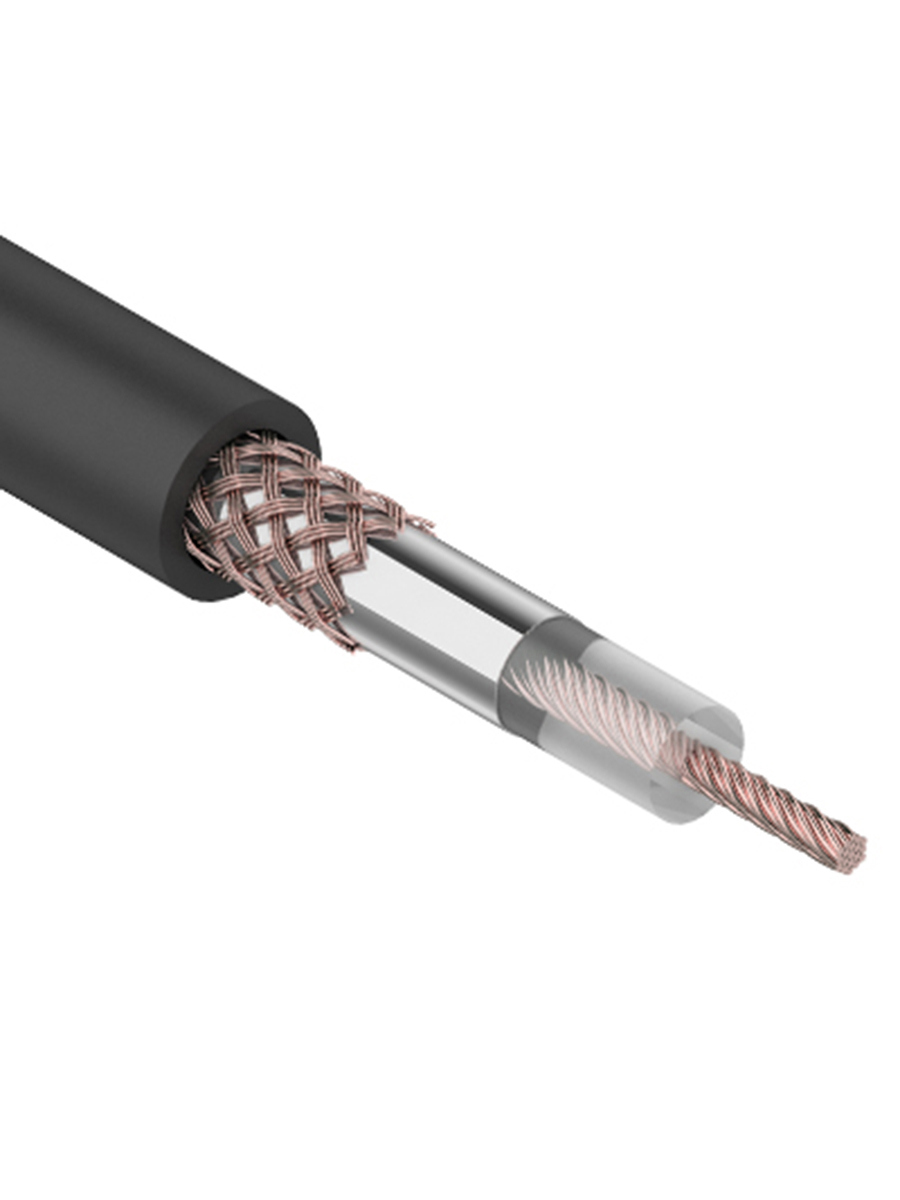 Изображение товара Кабель коаксиальный Rexant RG-58 A/U 50 Ом 100 м indoor цвет черный