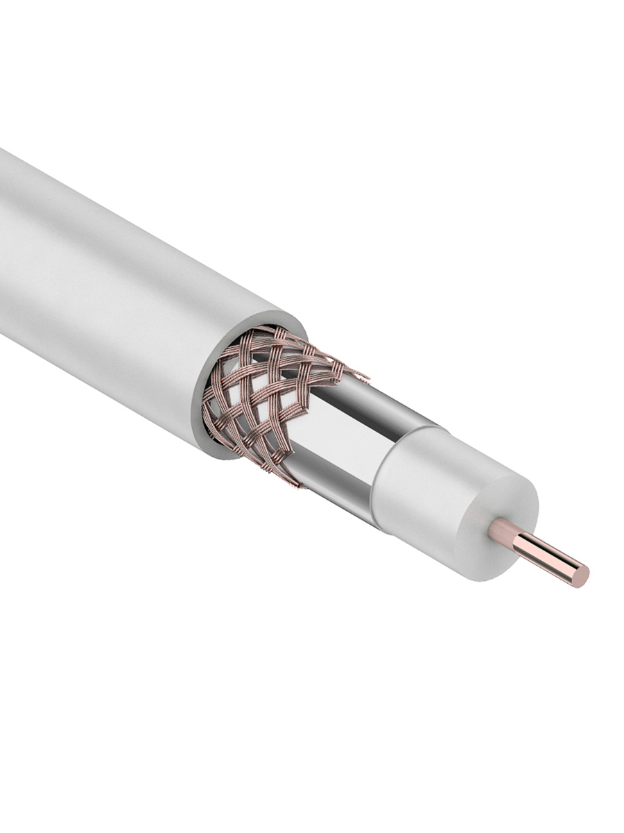 Изображение товара Кабель коаксиальный Rexant RG-6U 01-2223 75 Ом 100 м indoor цвет белый