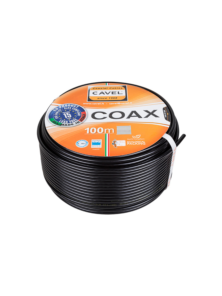 Изображение товара Коаксиальный кабель Cavel SAT-703N 75 Ом 100 м черный для спутниковых и ТВ систем