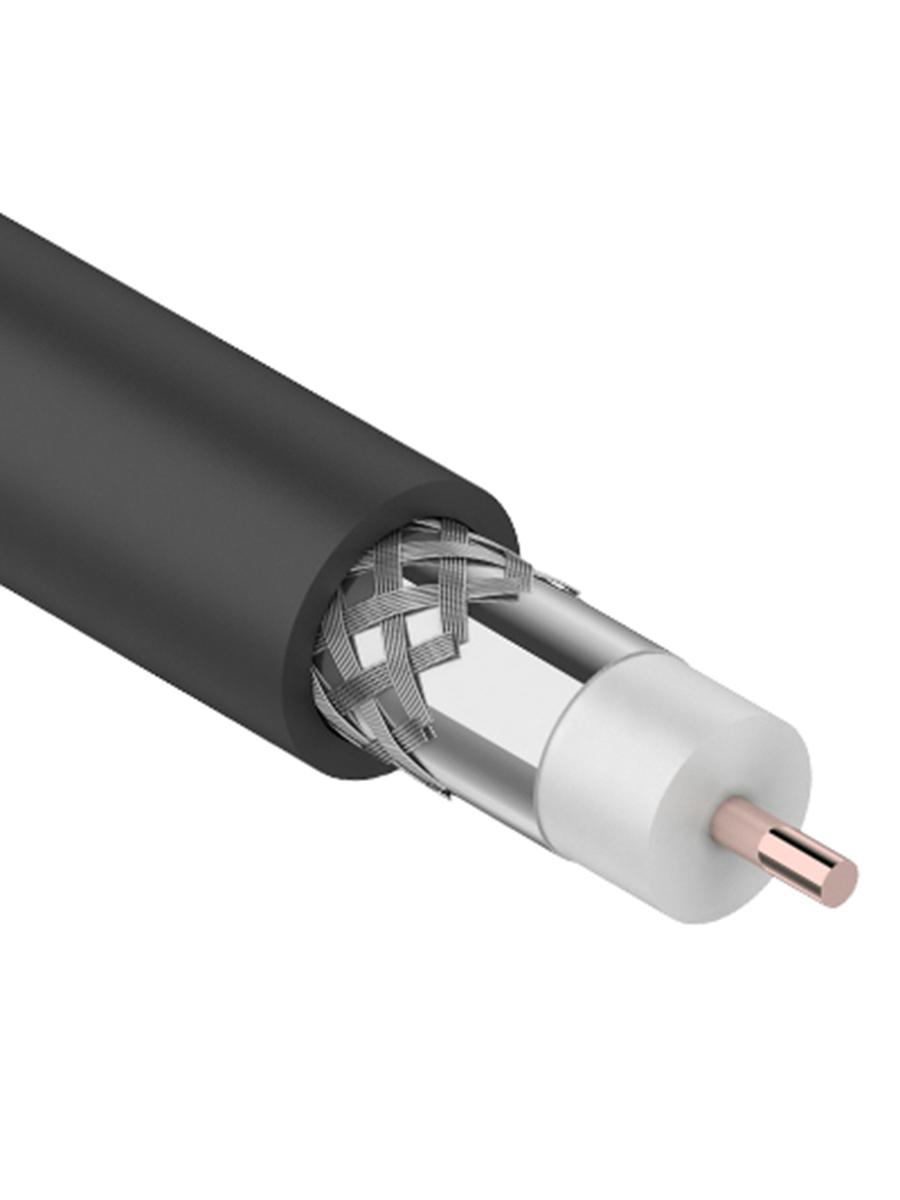 Изображение товара Коаксиальный кабель Rexant RG-11U 75 Ом 305 м outdoor черный