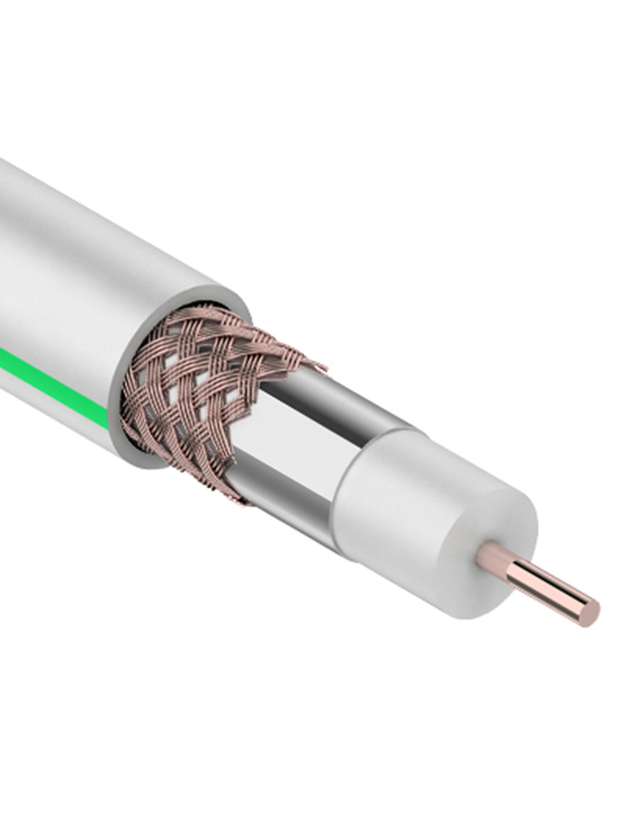 Изображение товара Кабель коаксиальный Rexant SAT 703B 75 Ом 50 м indoor цвет белый