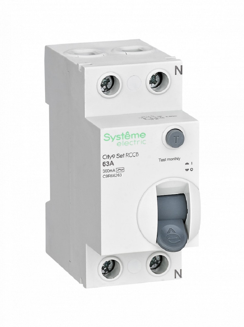 Изображение товара Дифференциальный автомат Systeme electric City9 Set 2P C63 А 300 мА 6 кА B C9R66263