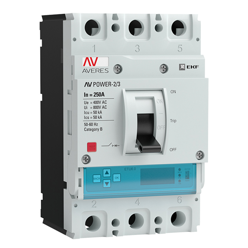 Изображение товара Автоматический выключатель Ekf AV Power-2/3 3P 250 А 50 кА mccb-23-250-6.2-av Изображение товара Автоматический выключатель Ekf AV Power-2/3 3P 250 А 50 кА mccb-23-250-6.2-av