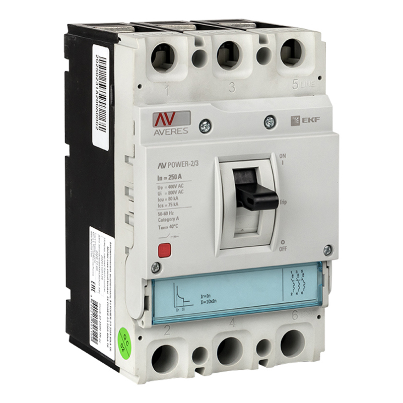 Изображение товара Автоматический выключатель EKF AV Power-2/3 3P 250А 100 кА для защиты цепей