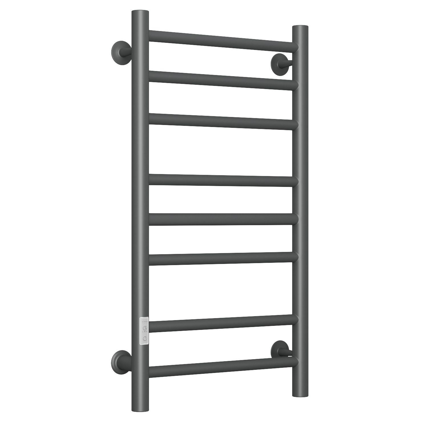 Изображение товара Полотенцесушитель электрический Bauedge В10 Gun Grey П8 400x800 мм 220 Вт лесенка с таймером слева цвет темно-серый