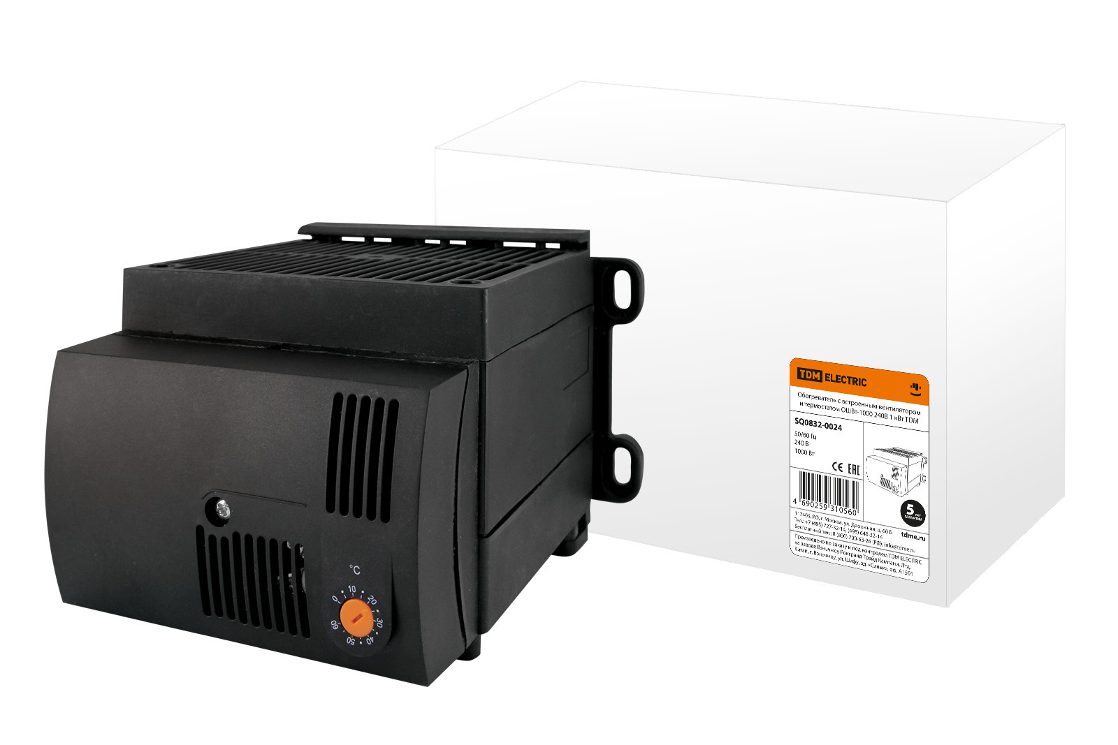 Изображение товара Обогреватель Tdm electric ОШВт-1000 с встроенным вентилятором и термостатом 240 В 1000 Вт Изображение товара Обогреватель Tdm electric ОШВт-1000 с встроенным вентилятором и термостатом 240 В 1000 Вт