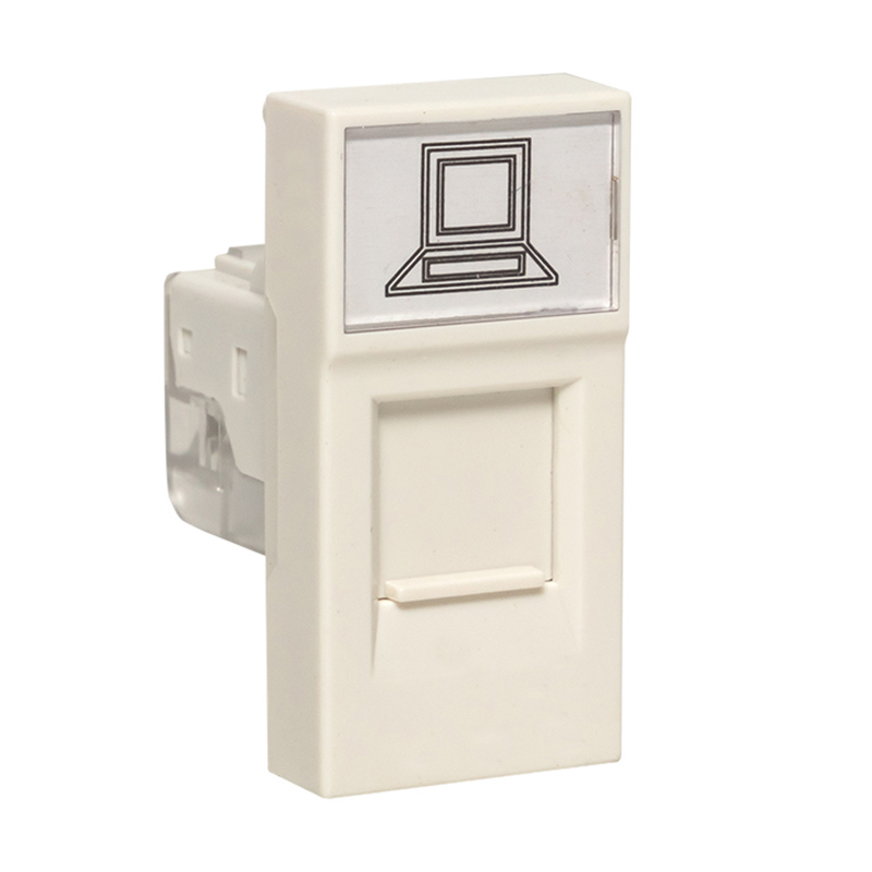 Изображение товара Розетка компьютерная встраиваемая Ekf E1MK015E-135-10 RJ45 цвет белый