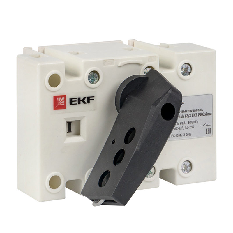 Изображение товара Рубильник-выключатель EKF PowerSwitch 63 А 3P с рукояткой управления