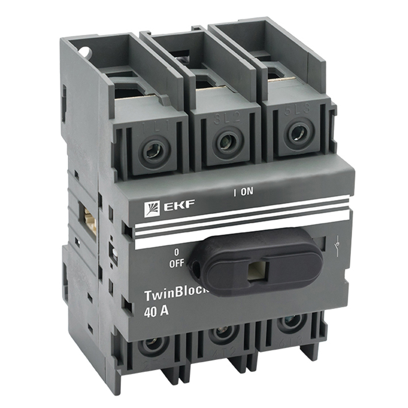 Изображение товара Рубильник EKF TwinBlock tb-40-3p-f с рукояткой для прямой установки