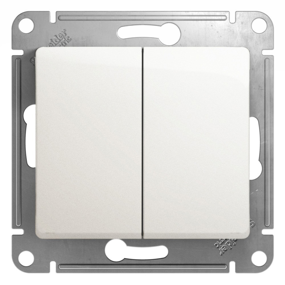 Изображение товара Выключатель встраиваемый Systeme electric Glossa GSL000651 2 клавиши цвет перламутровый 1 шт