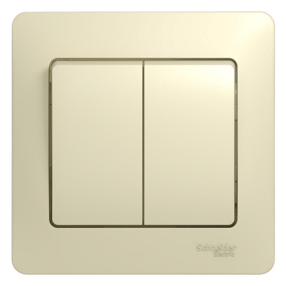 Изображение товара Выключатель 2 клавиши встраиваемый Glossa GSL000252 бежевый