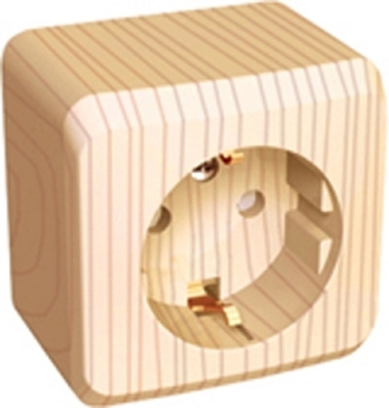 Изображение товара Розетка накладная Systeme electric Этюд PA16-004D с заземлением и шторками цвет сосна Изображение товара Розетка накладная Systeme electric Этюд PA16-004D с заземлением и шторками цвет сосна