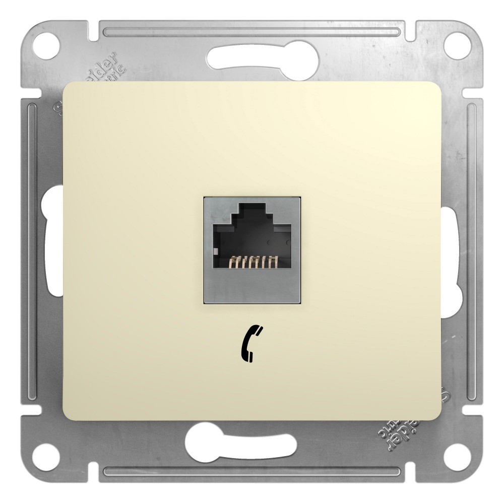 Изображение товара Розетка телефонная встраиваемая Systeme electric Glossa GSL000281T RJ11 цвет бежевый 1 шт