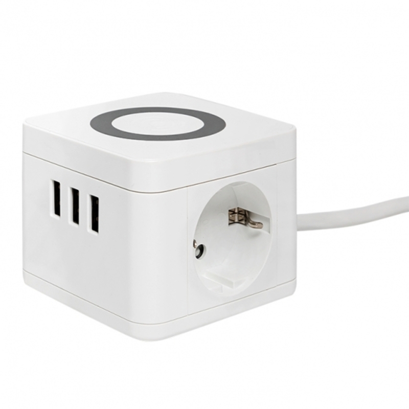 Изображение товара Удлинитель бытовой EKF Куб 3 розетки, USB, заземление, 1,3 м Изображение товара Удлинитель бытовой EKF Куб 3 розетки, USB, заземление, 1,3 м
