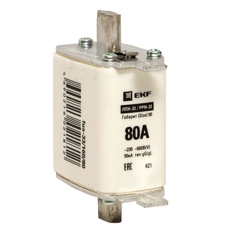 Изображение товара Плавкая вставка EKF PROxima ППН-33 160/ 80А габарит 00