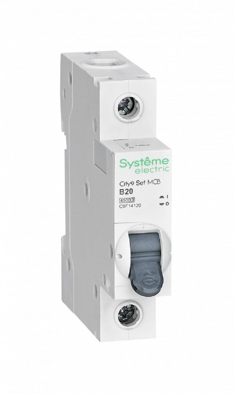 Изображение товара Автоматический выключатель Systeme Electric City9 Set 1P B20 А с отключающей способностью 4.5 кА Изображение товара Автоматический выключатель Systeme Electric City9 Set 1P B20 А с отключающей способностью 4.5 кА