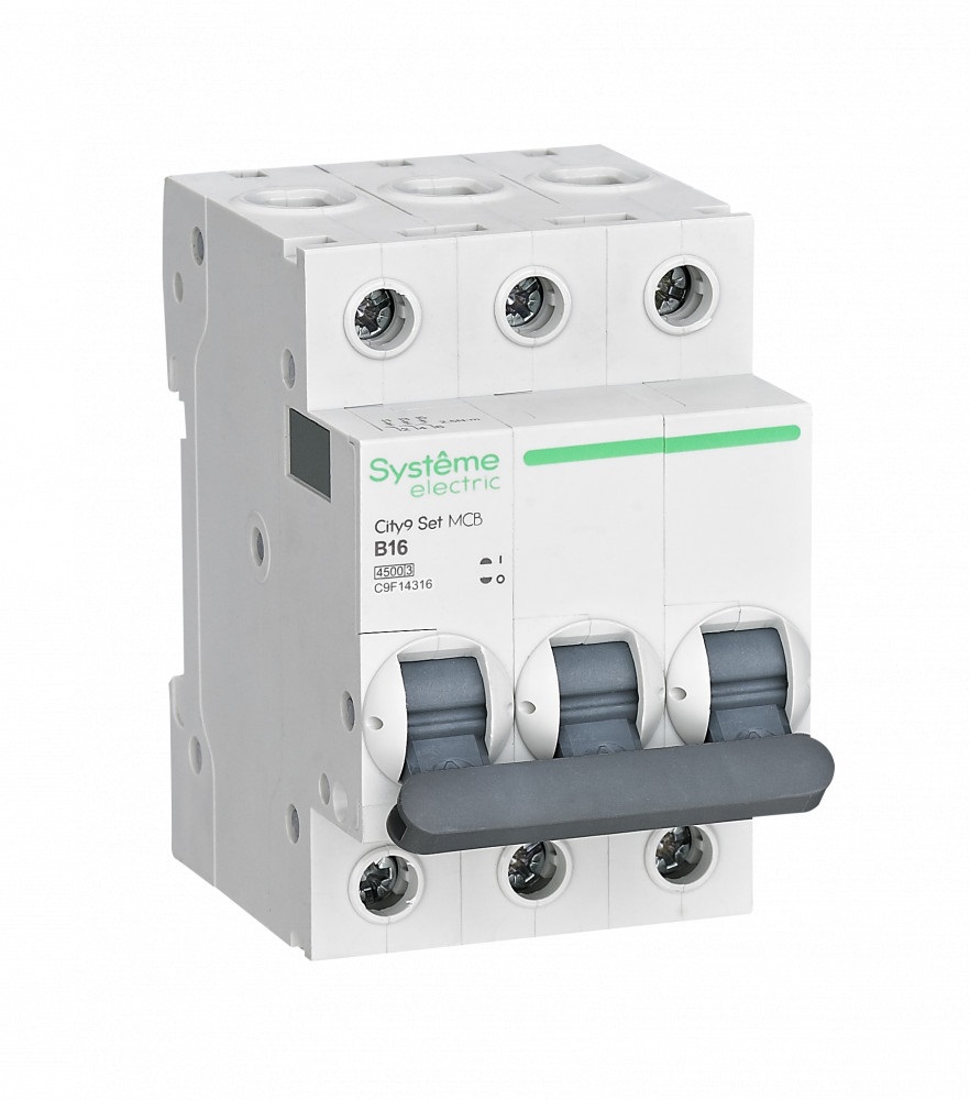 Изображение товара Автоматический выключатель Systeme electric City9 Set 3P B16 А 4.5 кА C9F14316