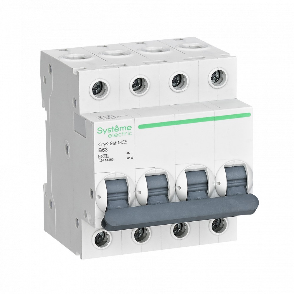 Изображение товара Автоматический выключатель Systeme electric City9 Set 4P B63 А 4.5 кА C9F14463