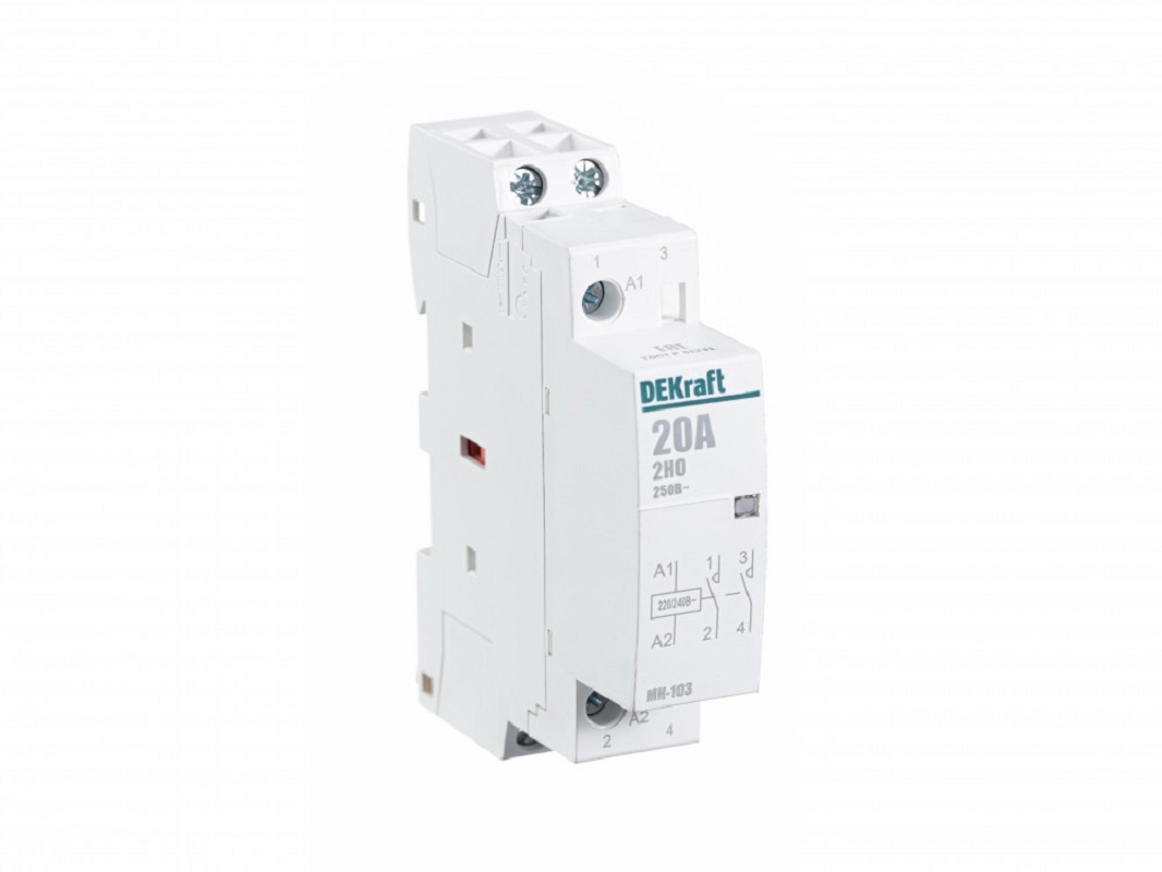 Изображение товара Контактор Dekraft MK 103 20 А 220 230 В 2NO для DIN-рейки