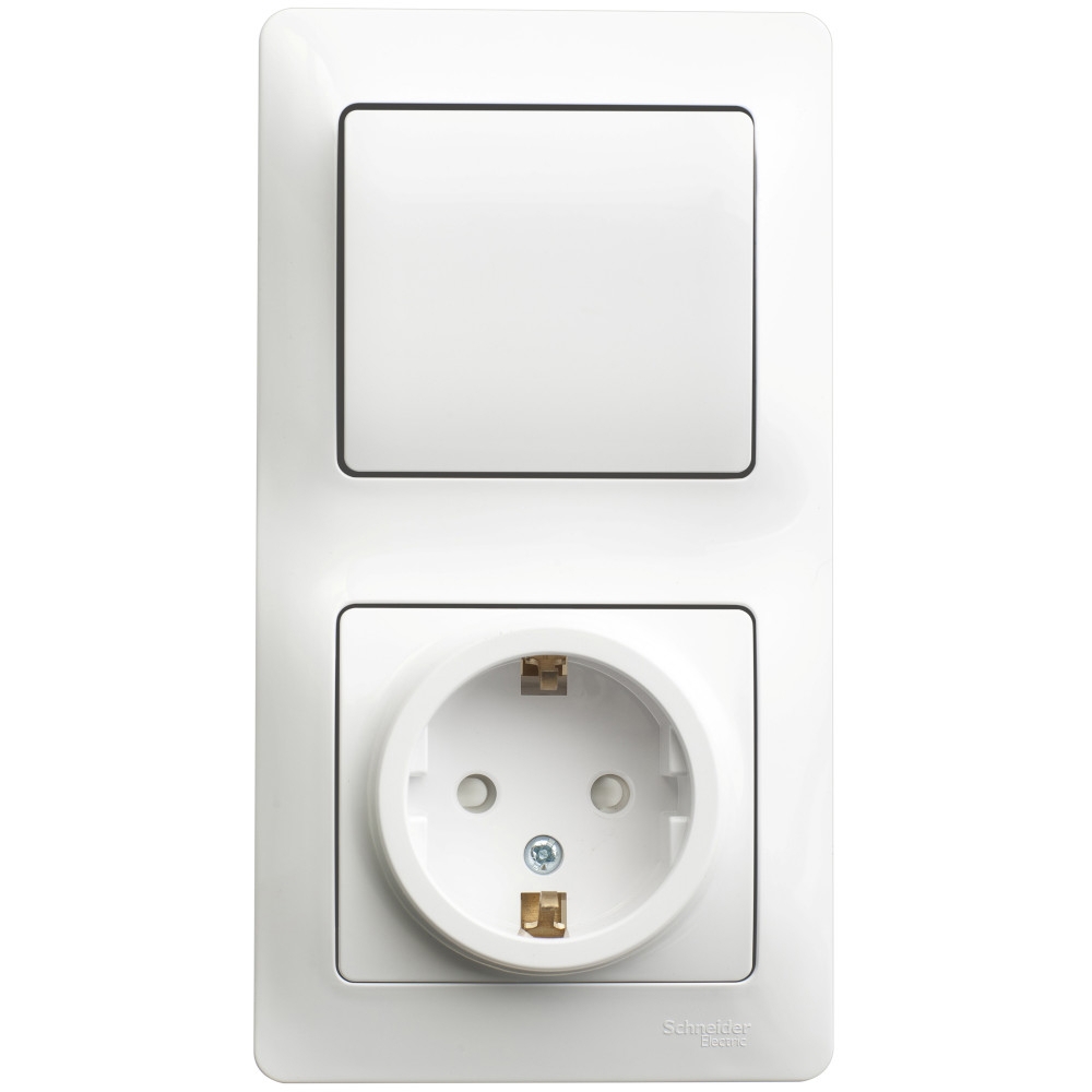 Розетка с выключателем встраиваемая Schneider electric Glossa GSL000170 ...