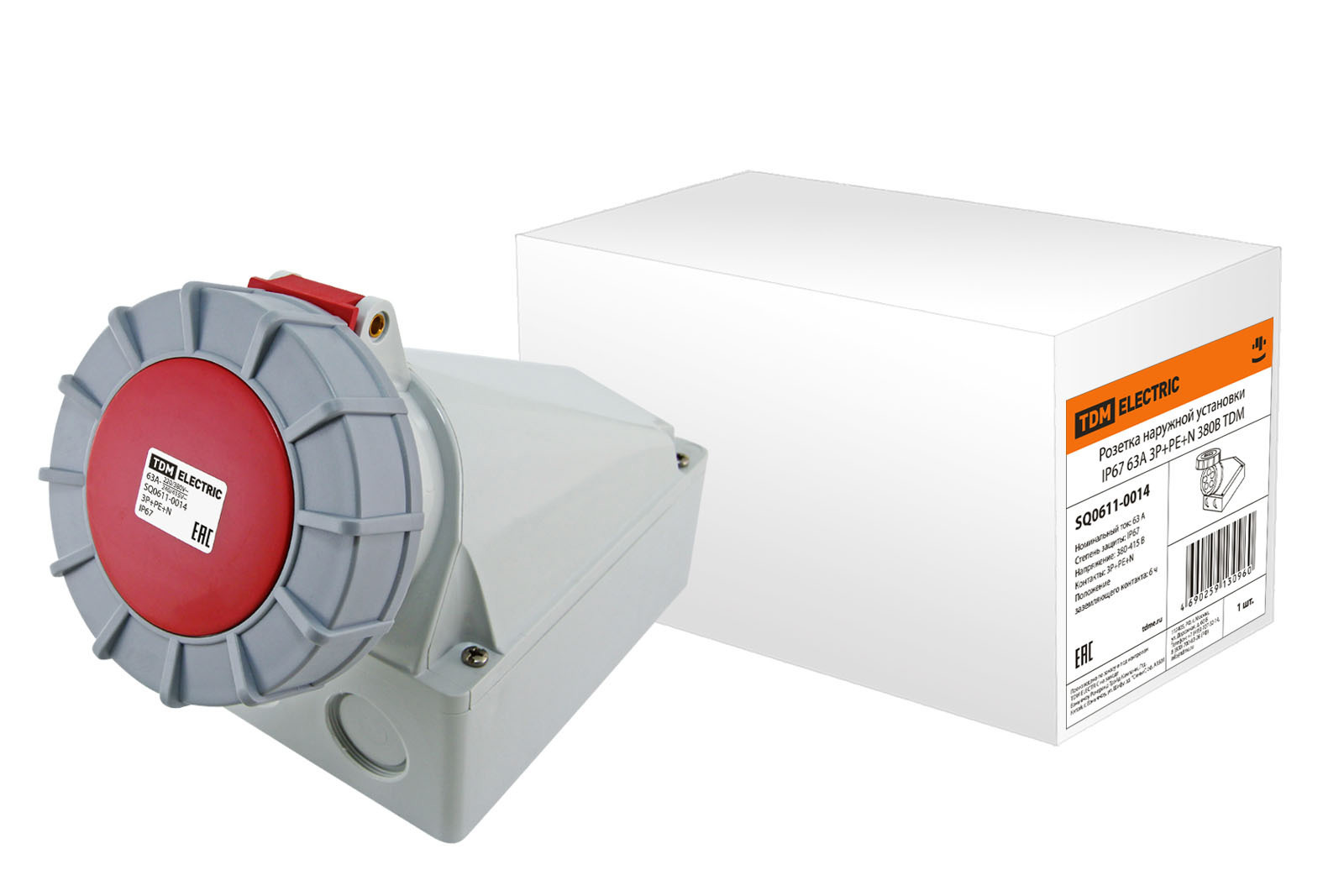 Изображение товара Розетка TDM Electric 63А IP67 с заземлением для наружной установки Изображение товара Розетка TDM Electric 63А IP67 с заземлением для наружной установки