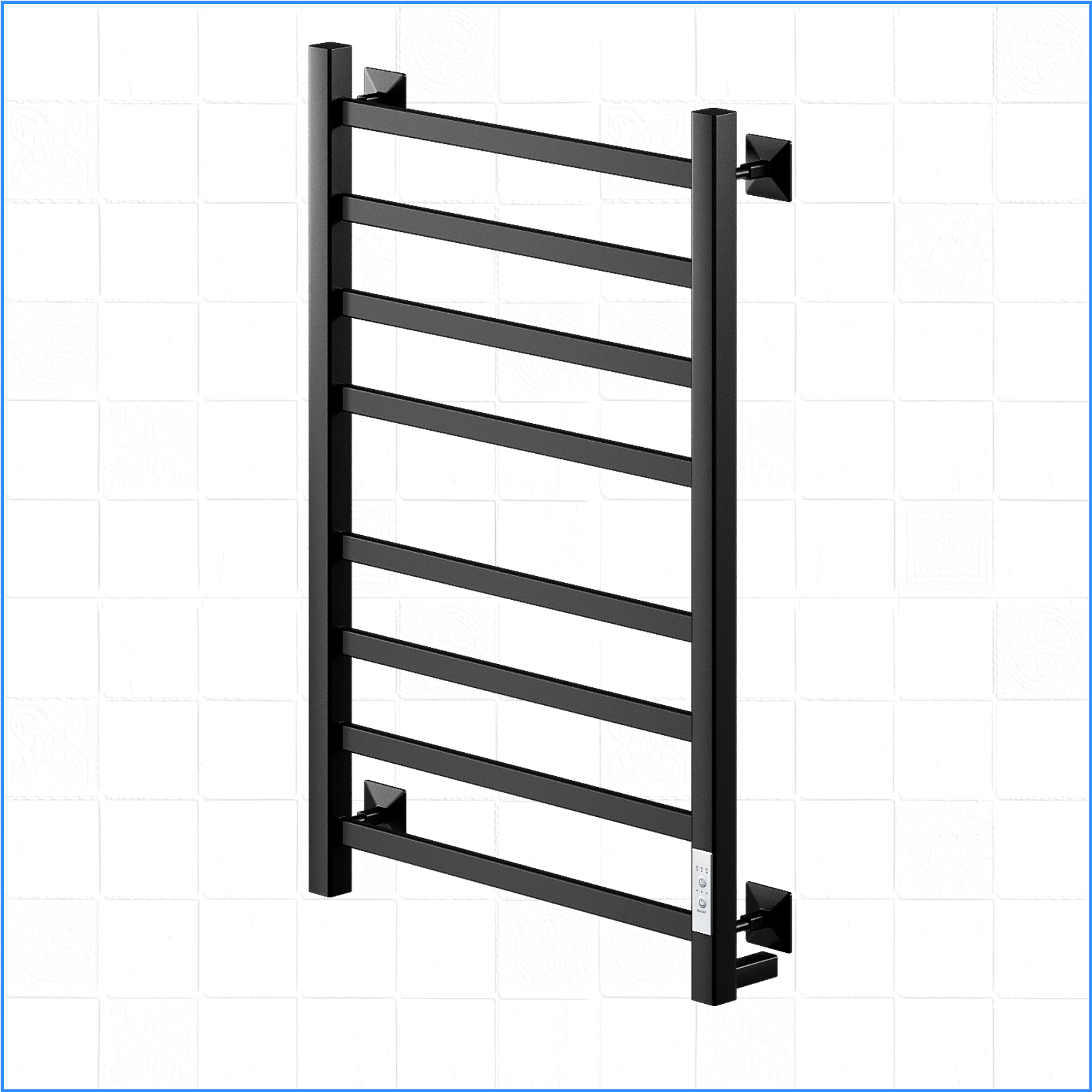 Изображение товара Электрический полотенцесушитель Ника Step-1 80x40 черный с терморегулятором и таймером
