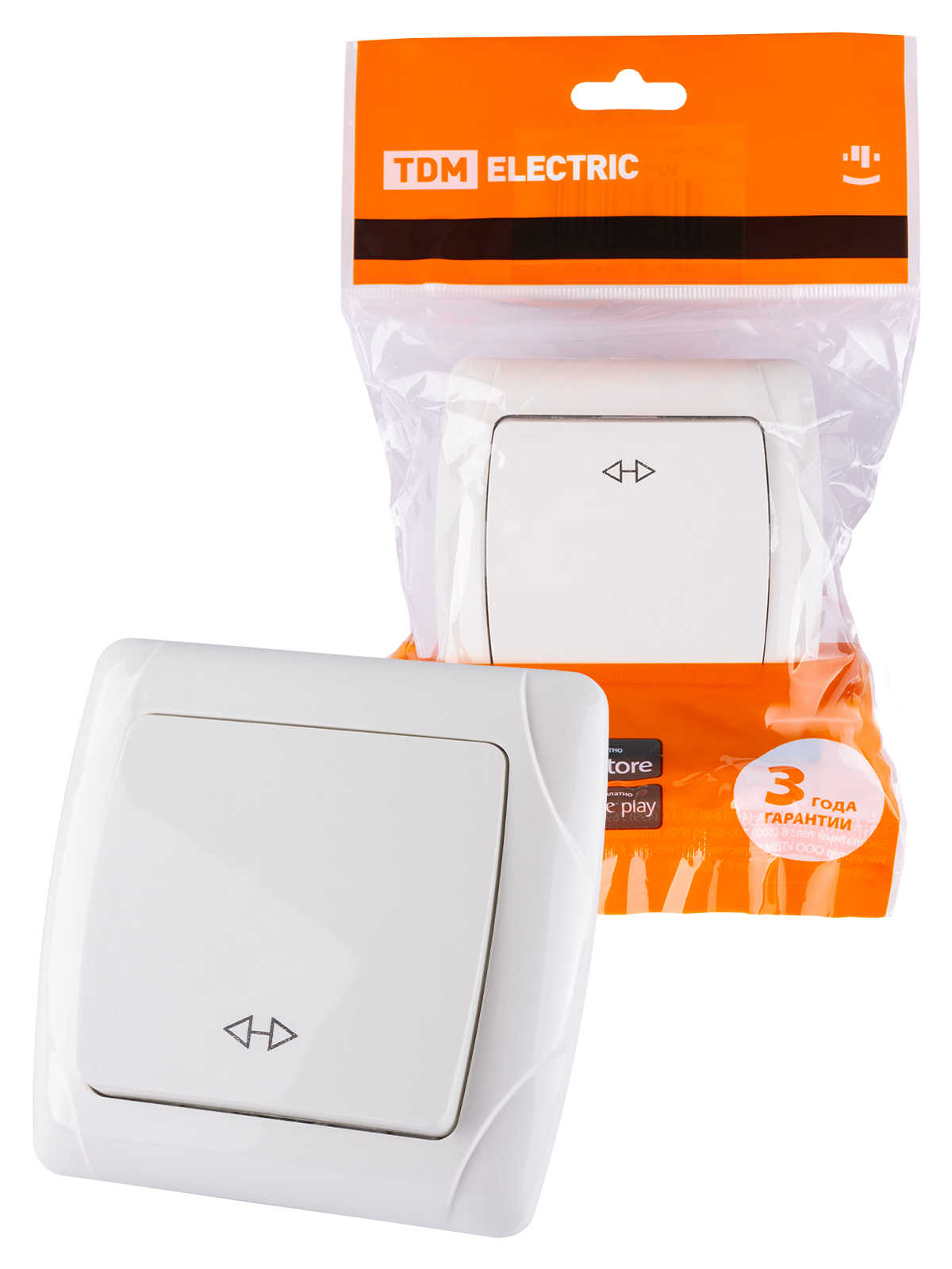 Изображение товара Выключатель перекрестный накладной TDM ELECTRIC SQ1805-0062 1K белый
