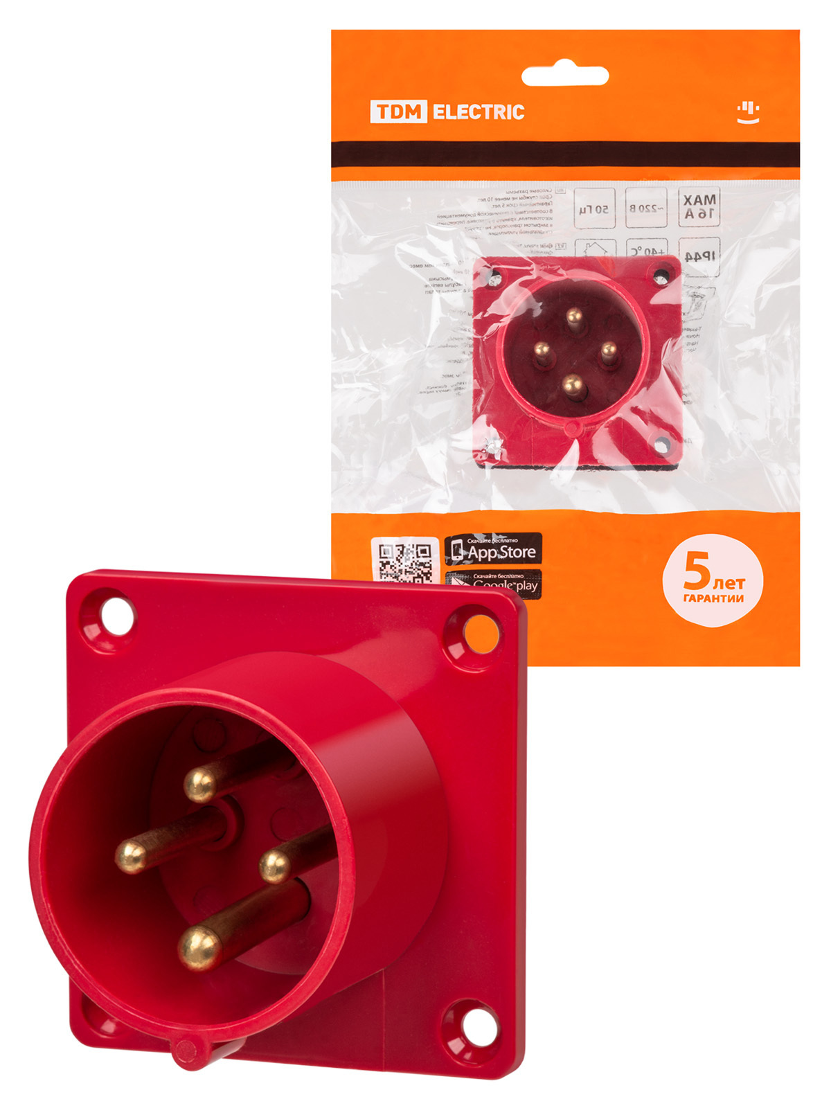 Изображение товара Вилка на 380 В с заземлением Tdm electric SQ0607-0002 для промышленного оборудования