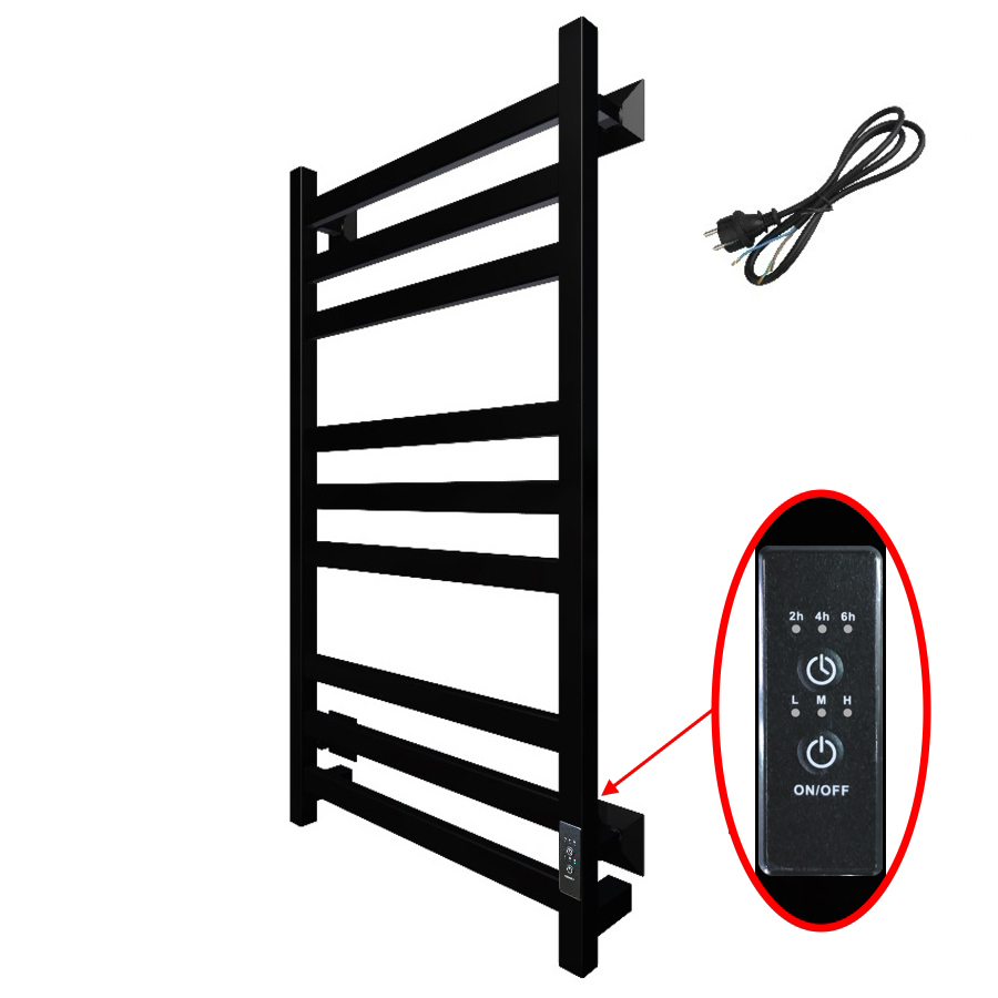 Изображение товара Электрический полотенцесушитель TermoPrime 80 Вт лесенка черный матовый