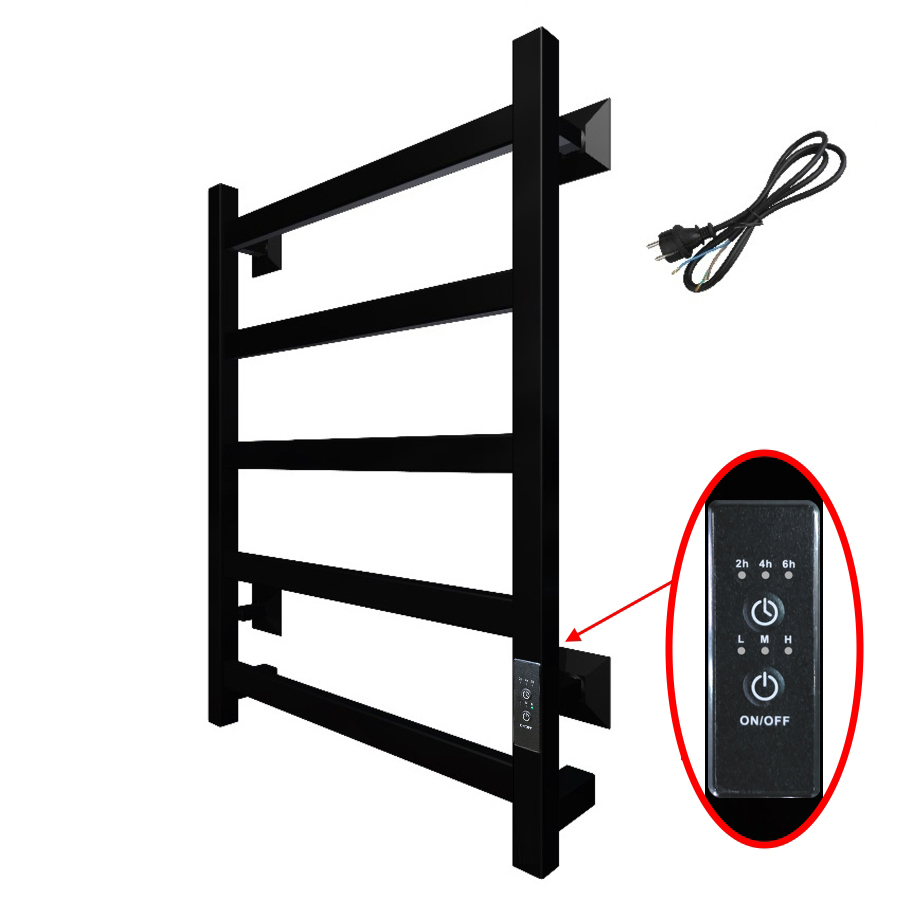 Изображение товара Электрический полотенцесушитель TermoPrime 400x600 мм черный матовый с таймером