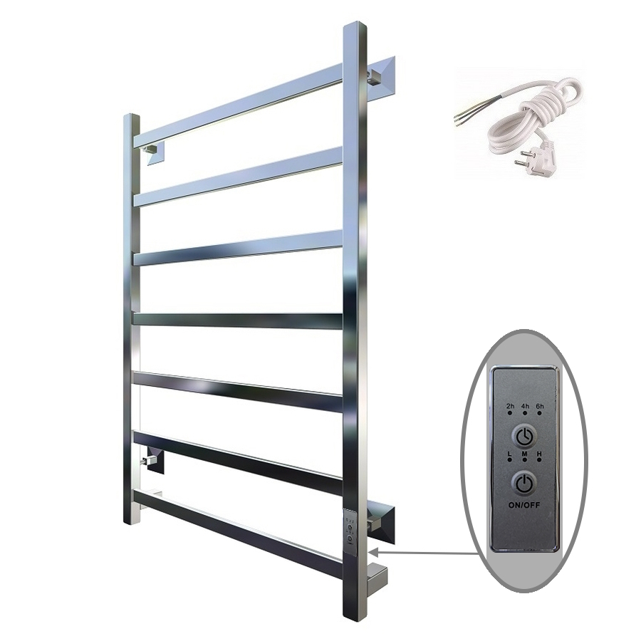 Изображение товара Полотенцесушитель электрический TermoPrime 400x800 мм 80 Вт с терморегулятором лесенка цвет хром