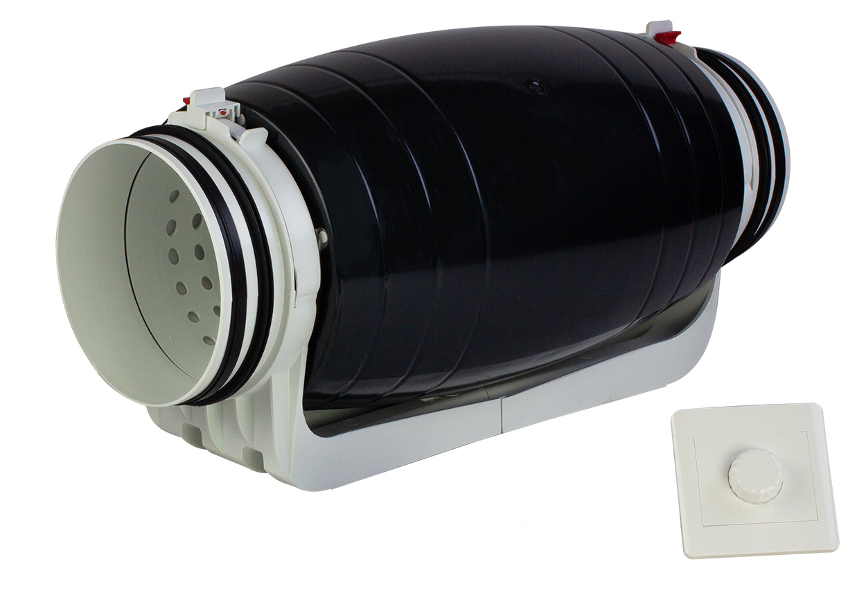 Изображение товара Вентилятор канальный осевой Arius Lineo Silent PE 150 ECO LL D150 мм 33 дБ 605 м³/ч обратный клапан цвет черно-белый