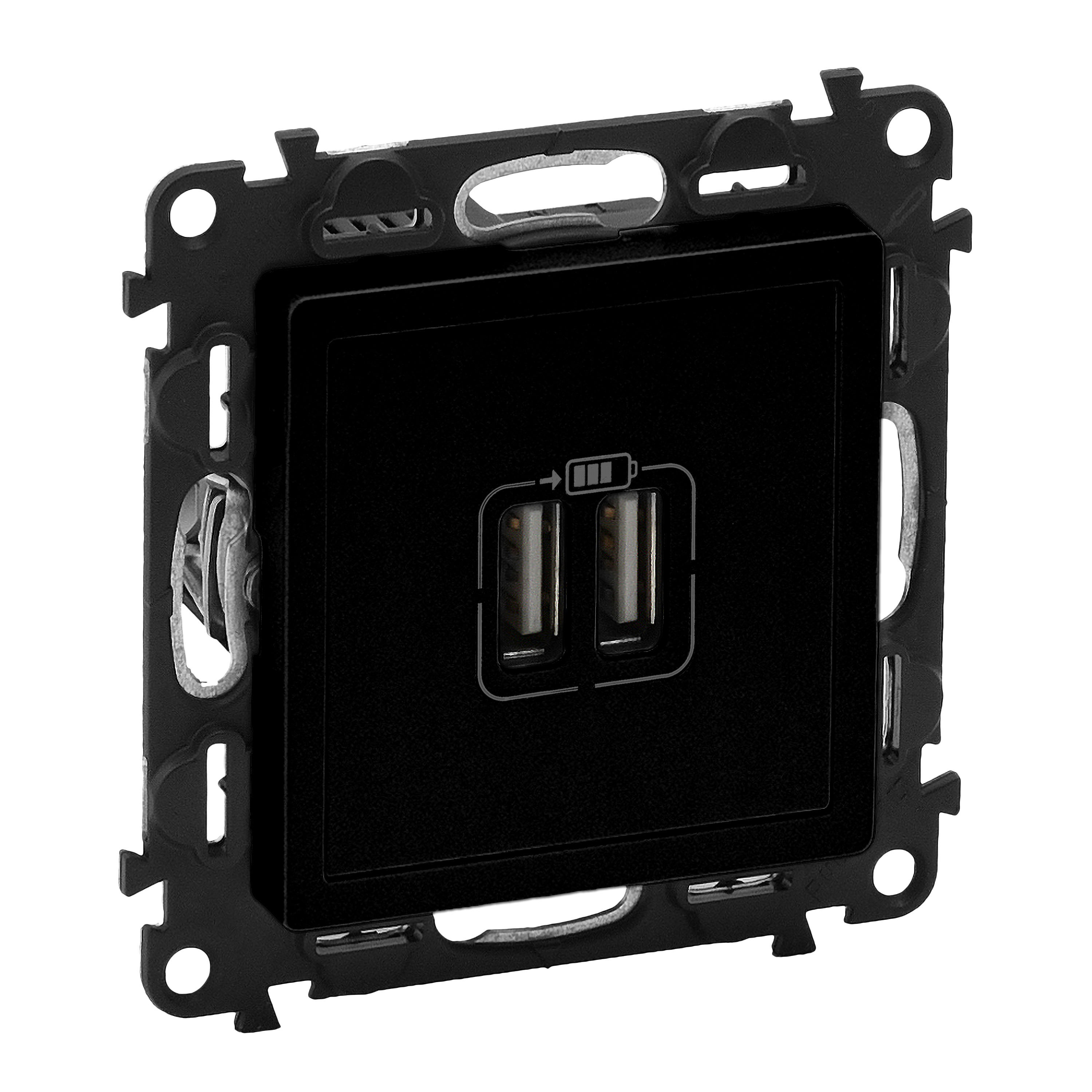 Изображение товара Розетка USB двойная встраиваемая Legrand Valena life 756312 type A-C цвет антрацит