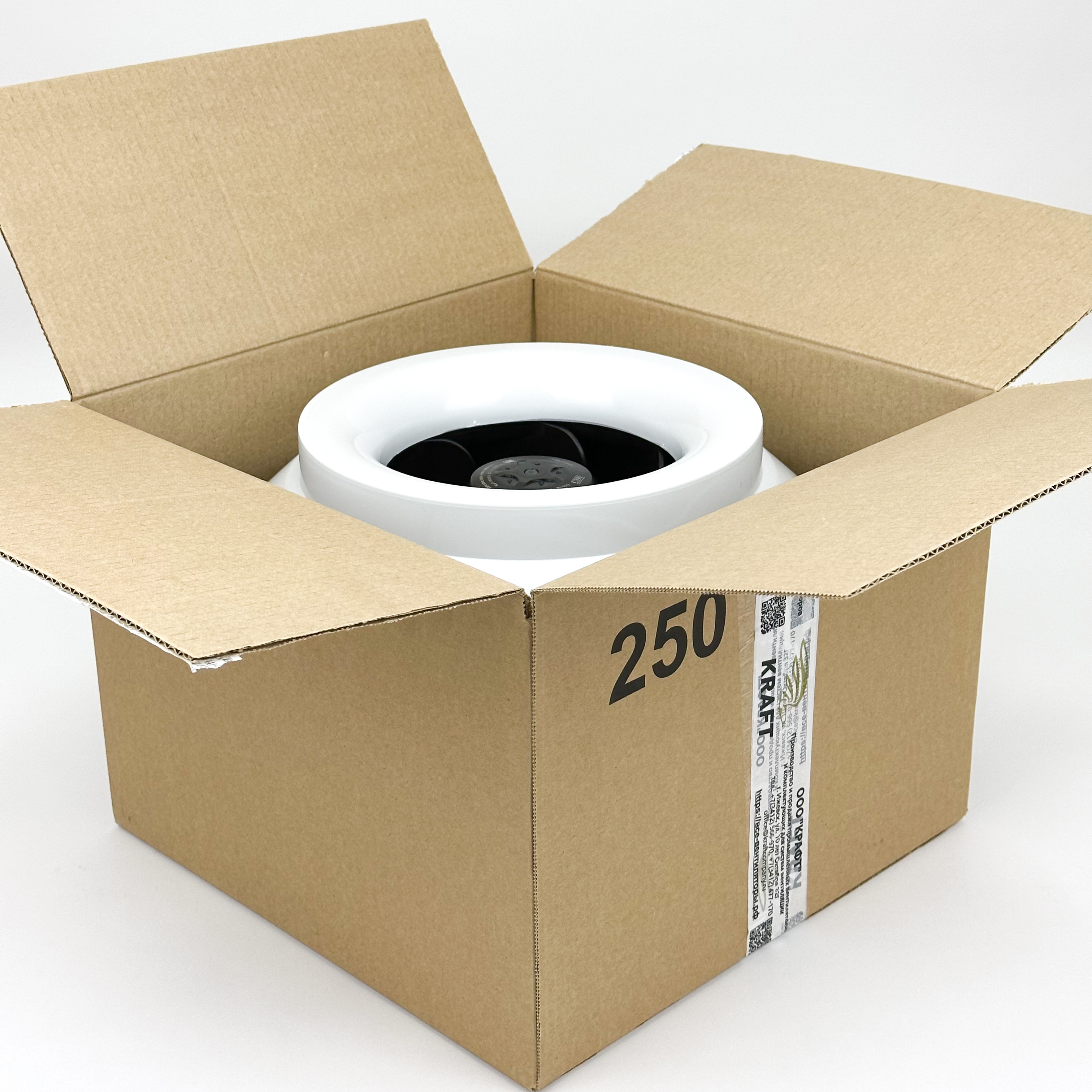 Изображение товара Вентилятор канальный центробежный Kraftair ВКК-250 D250 мм 55 дБ 1420 м³/ч цвет серый/черный