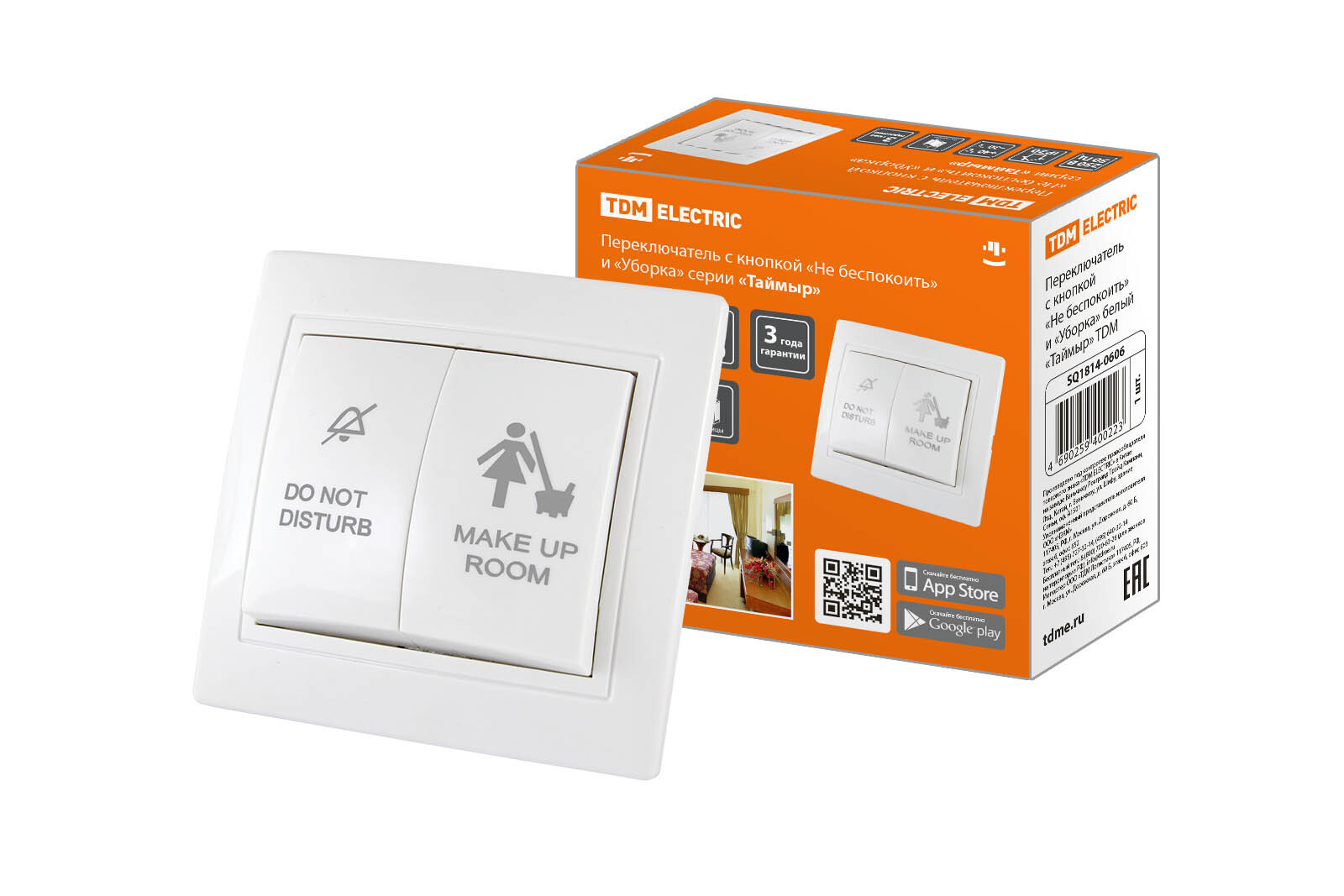 Изображение товара Переключатель накладной TDM ELECTRIC Таймыр SQ1814-0606 белый