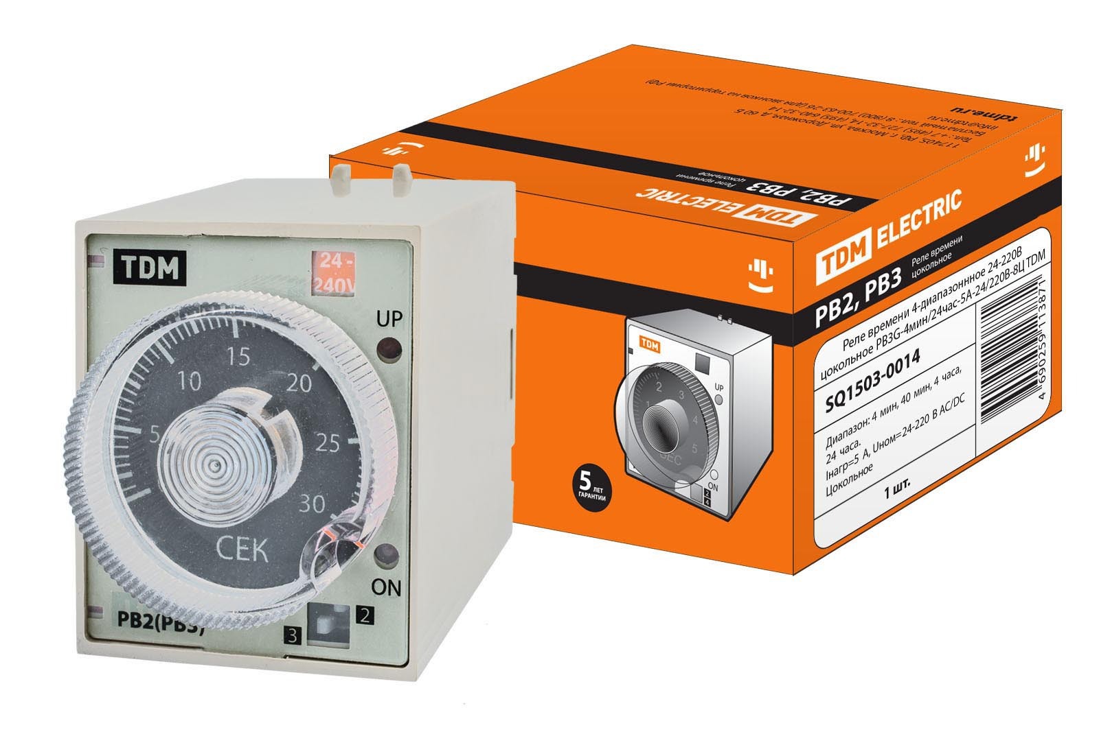 Изображение товара Реле времени Tdm electric РВ3G-4мин/24час-5A-24/230В-8Ц