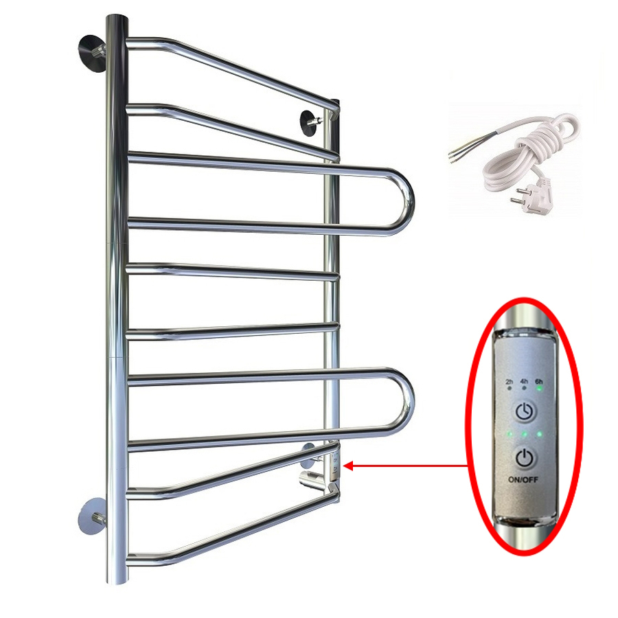 Изображение товара Электрический полотенцесушитель TermoPrime поворотный 500x800 мм 80 Вт хром