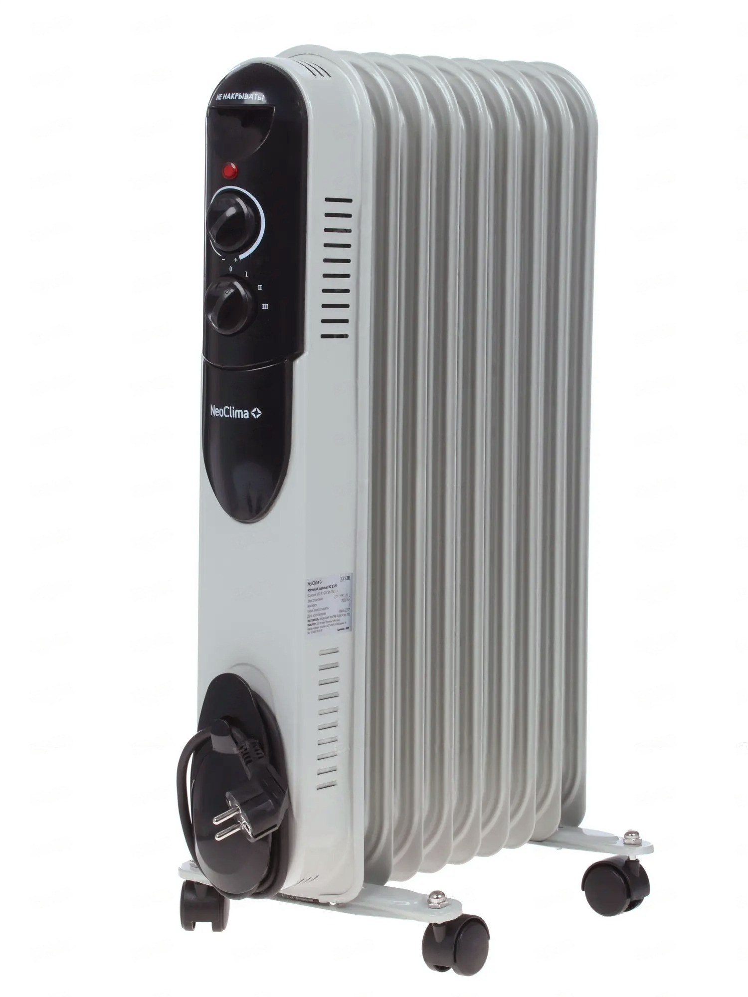Изображение товара Обогреватель масляный Neoclima NC9309 2000 Вт 9 секций серебро