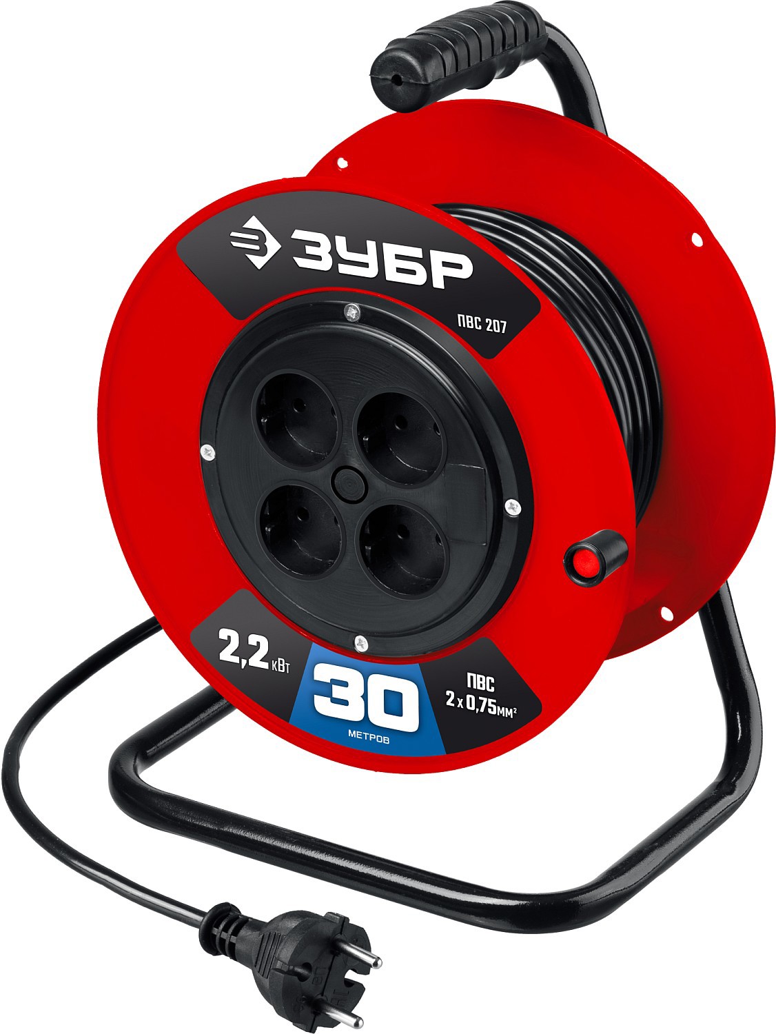 Изображение товара Удлинитель на катушке ЗУБР 55083-30_z01 4 розетки 30 м IP44