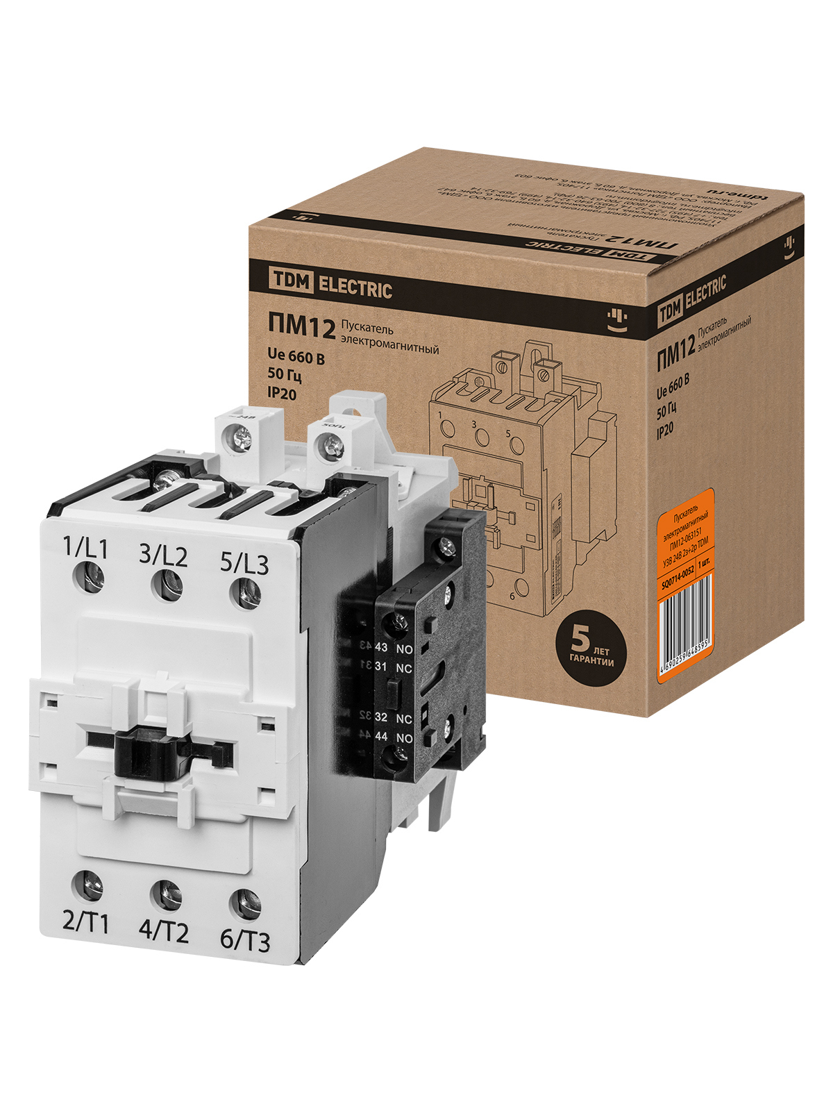 Изображение товара Пускатель электромагнитный Tdm electric ПМ12-063151 У3В 24 B 2з+2р для управления электроприводами