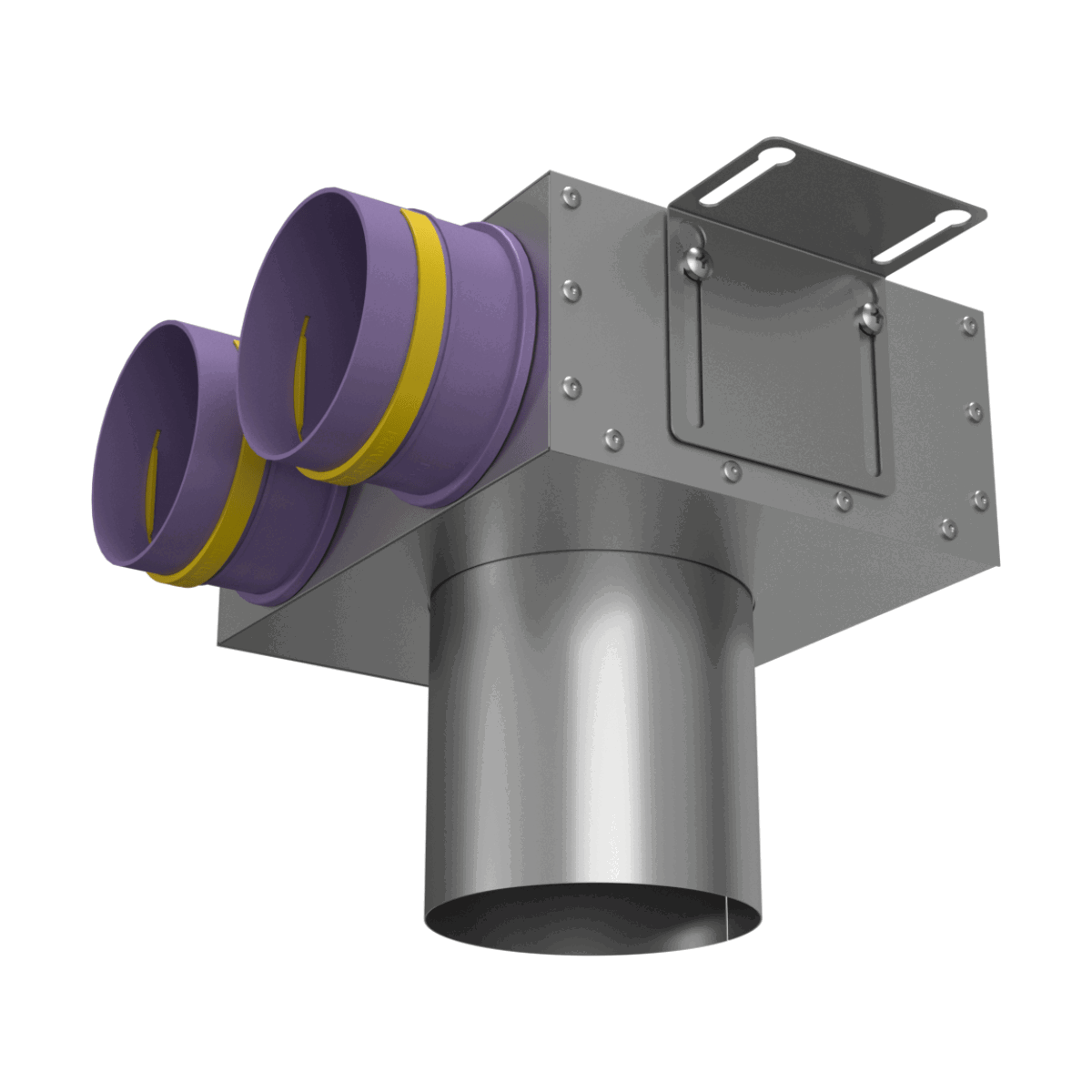 Изображение товара Пленум потолочный VPS 125/90×2 Provent — адаптер 2 выхода 90 мм