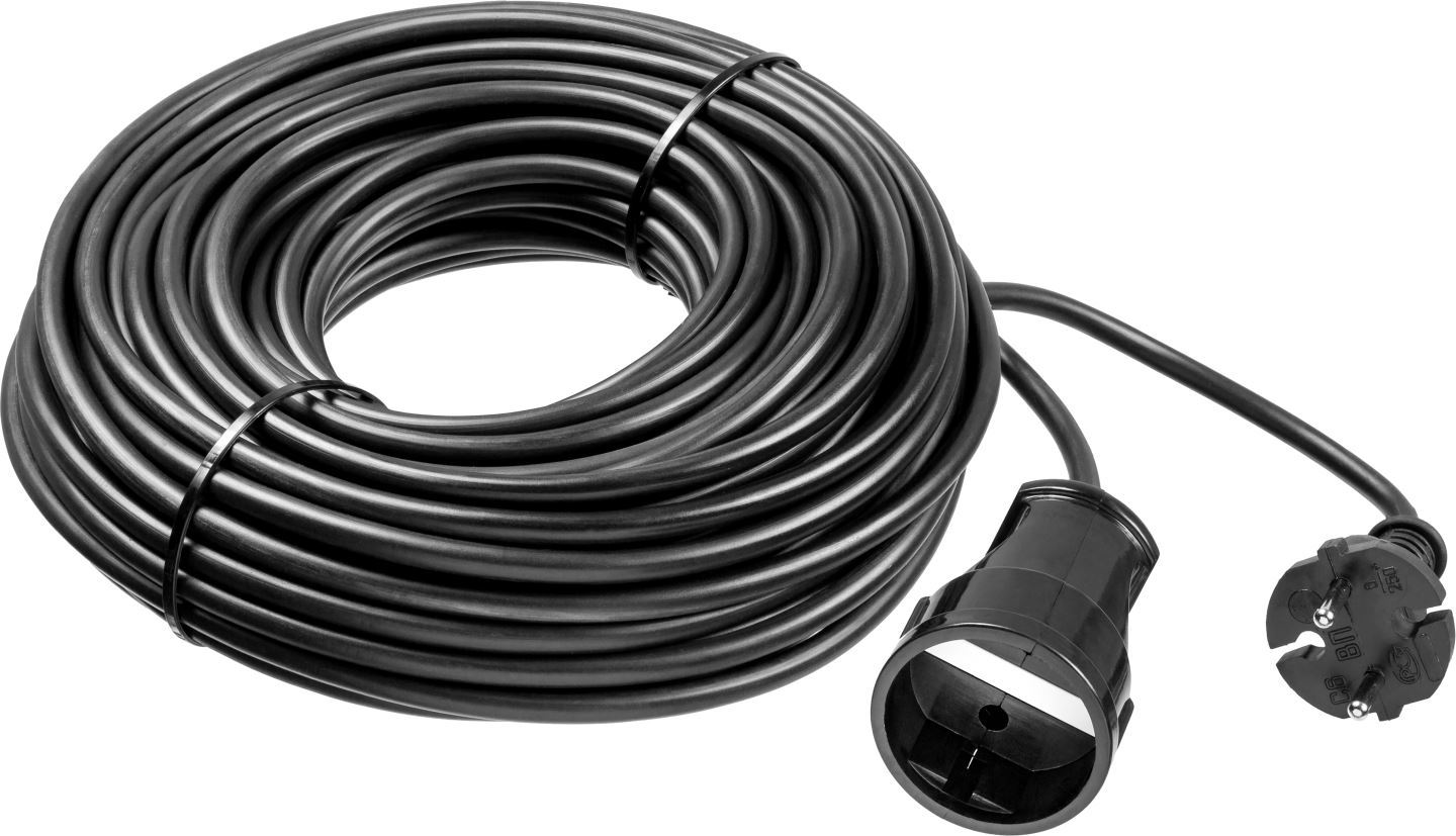 Изображение товара Удлинитель-шнур Зубр силовой 50 м 2200 Вт 1 розетка без заземления черный