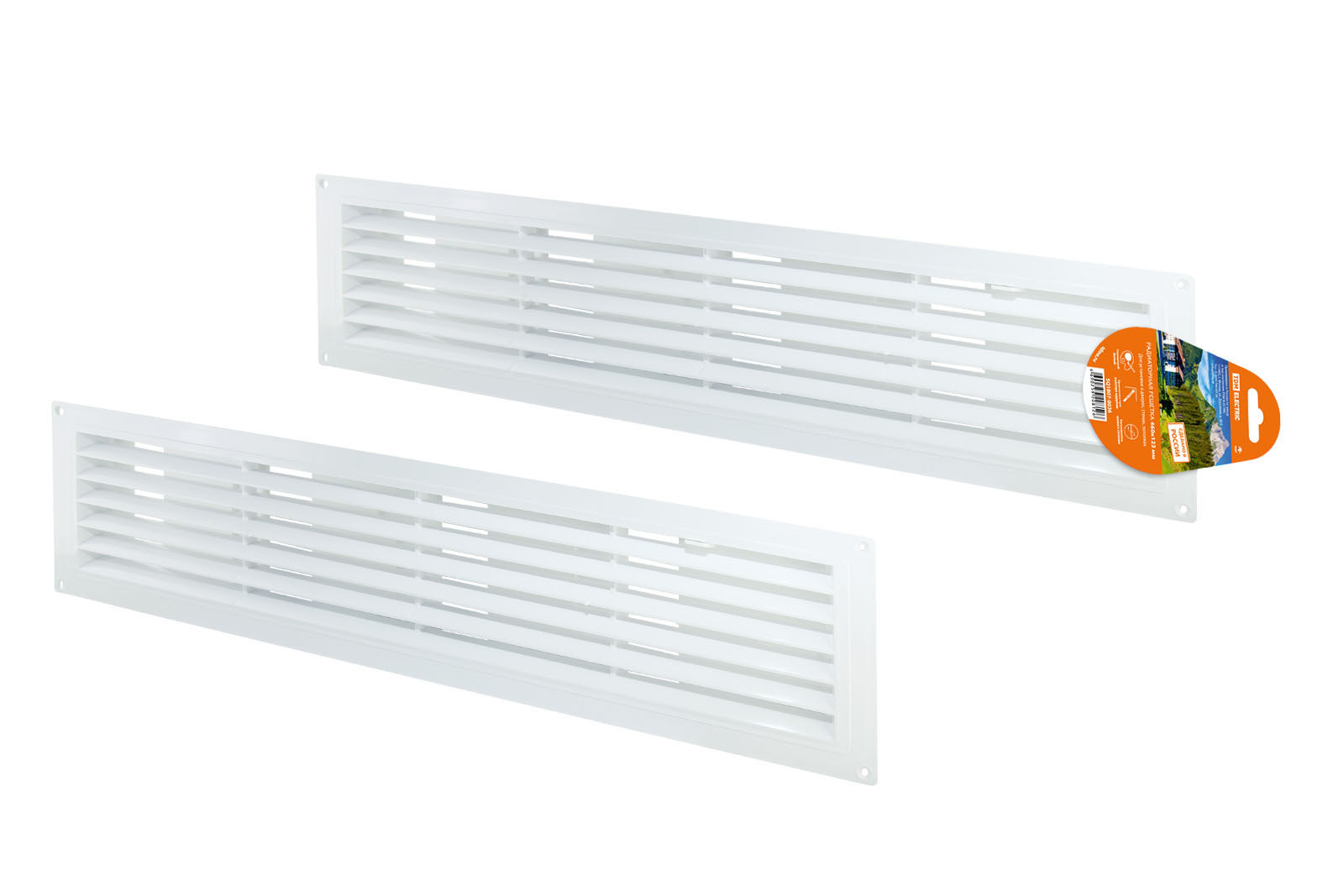 Изображение товара Решетка вентиляционная с сеткой Tdm electric SQ1807-0036 125x560 мм пластик белая